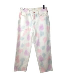 Universal Thread Vintage Jeans Tie Dye Pink White Straight Crop Denim Pants 6